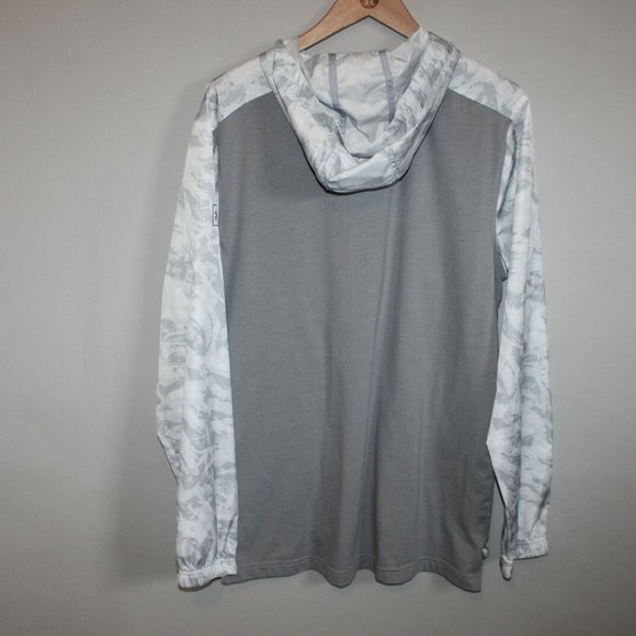 Under Armour Sportstyle Wind Anorak White Gray Hooded Pullover Large H11990 - Picture 5 of 11